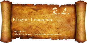 Rieger Leonarda névjegykártya
